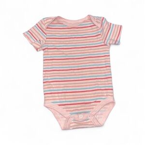 Rena Rofe baby onesie pink striped size 3-6 months